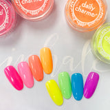 Electric Neon Pigment / Coral Bright Orange Nail Art Rainbow Summer