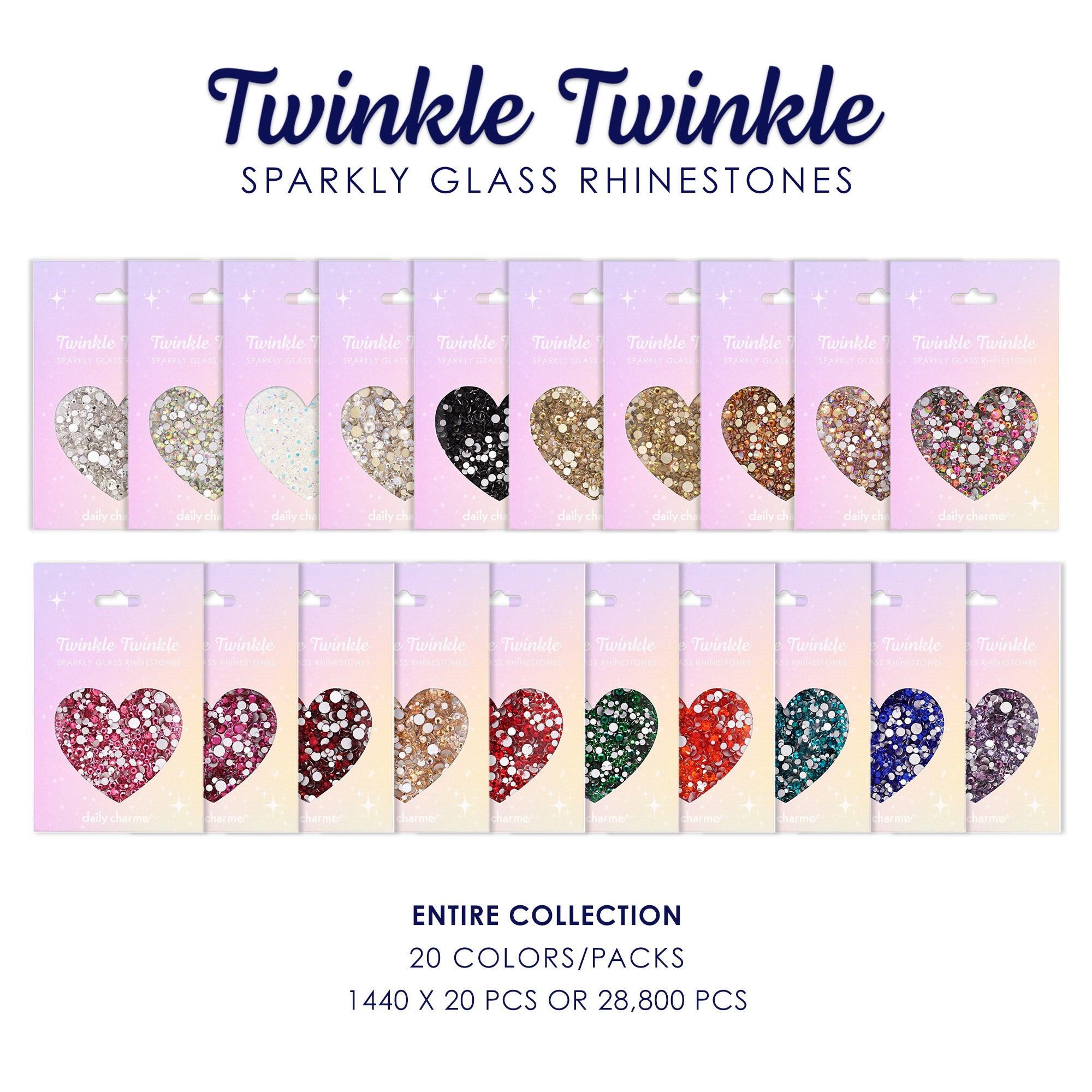 Twinkle Twinkle Round Rhinestone Collection / 20 Colors Twinkle Twinkle Rhinestone Collection / 20 Colors Nail Glass Crystal AB Sale Discounted