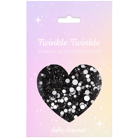 Twinkle Twinkle Round Flatback Rhinestone Mix for Nail Art | Jet Black