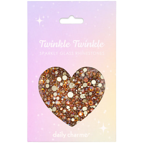 Twinkle Twinkle Round Flatback Rhinestone Mix for Nail Art | Amber Glow