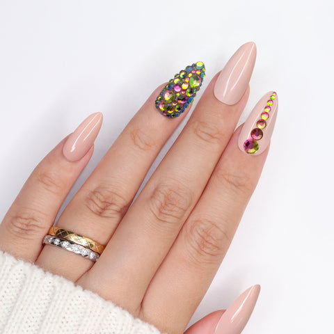 Twinkle Twinkle Round Flatback Rhinestone Mix for Nail Art | Vitrail Aura