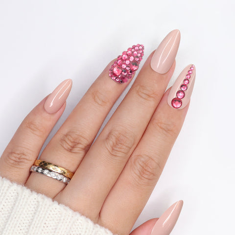 Twinkle Twinkle Round Flatback Rhinestone Mix for Nail Art | Rose