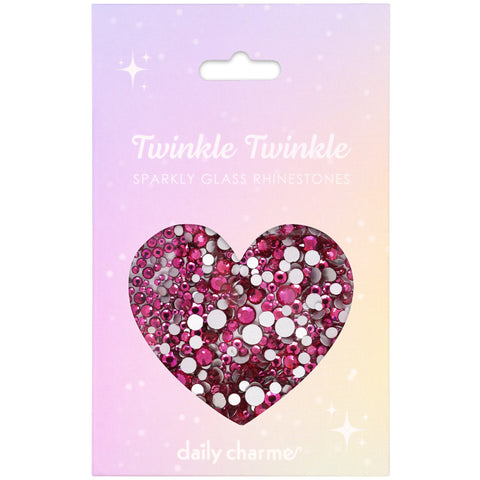 Twinkle Twinkle Round Flatback Rhinestone Mix for Nail Art | Fuchsia