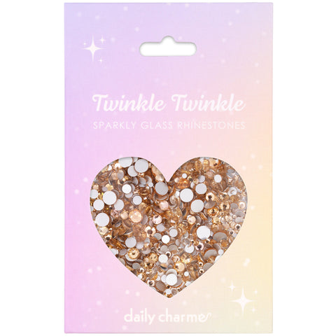 Twinkle Twinkle Round Flatback Rhinestone Mix for Nail Art | Peach