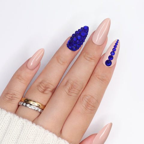Twinkle Twinkle Round Flatback Rhinestone Mix for Nail Art | Majestic Blue