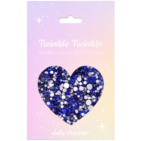 Twinkle Twinkle Round Flatback Rhinestone Mix for Nail Art | Majestic Blue
