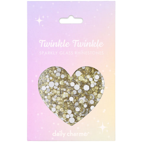 Twinkle Twinkle Round Flatback Rhinestone Mix / Light Jonquil Yellow Nail Crystal