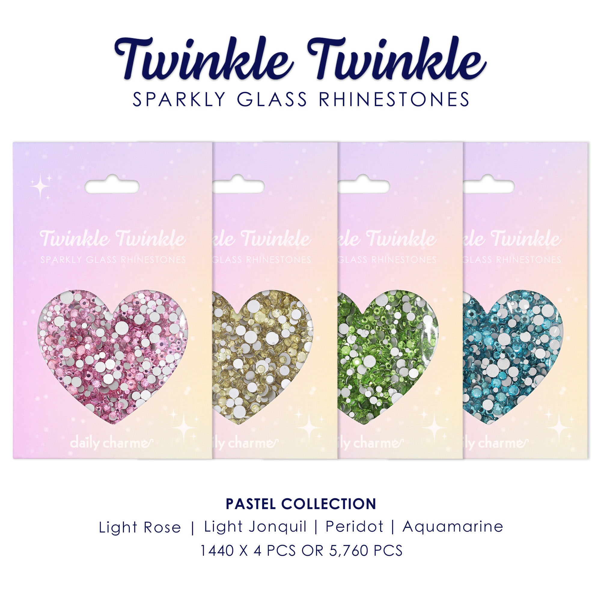 Twinkle Twinkle Round Rhinestone Pastel Collection / 4 Colors Twinkle Twinkle Round Rhinestone Pastel Collection / 4 Colors