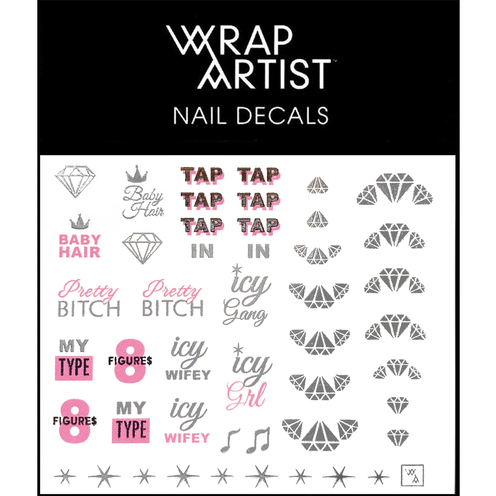 WrapArtist Nail Decals / Ice Princess Daily Charme Nail Art WrapArtist Nail Decals / Ice Princess Saweetie