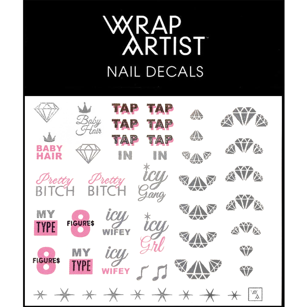 Daily Charme Nail Art WrapArtist Nail Decals / Ice Princess Saweetie