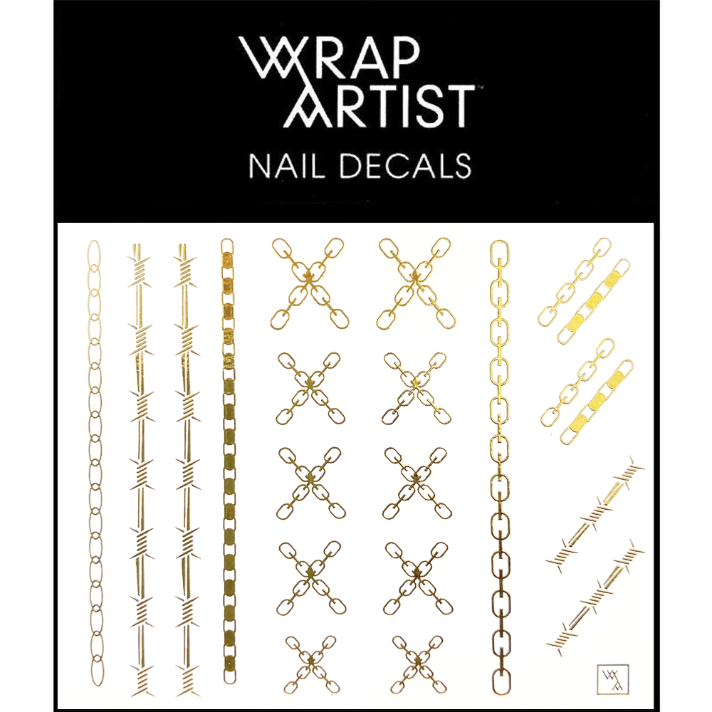 WrapArtist Nail Decals / Chain Gang Daily Charme Nail Art WrapArtist Nail Decals / Gold Chain Gang