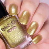 Whats Up Nails / Sun Nail Polish - Gold Chrome Glitter Shimmer