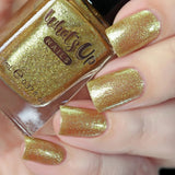 Whats Up Nails / Sun Nail Polish - Gold Chrome Glitter Shimmer