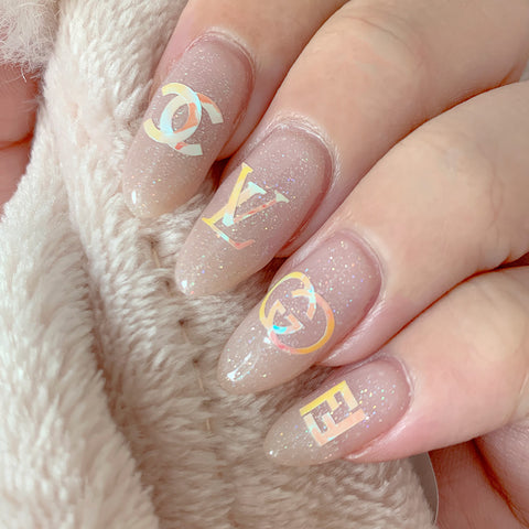 Nail Vinyl Sticker / Designer Luxury / Aurora Pink Chanel Gucci LV Inspired