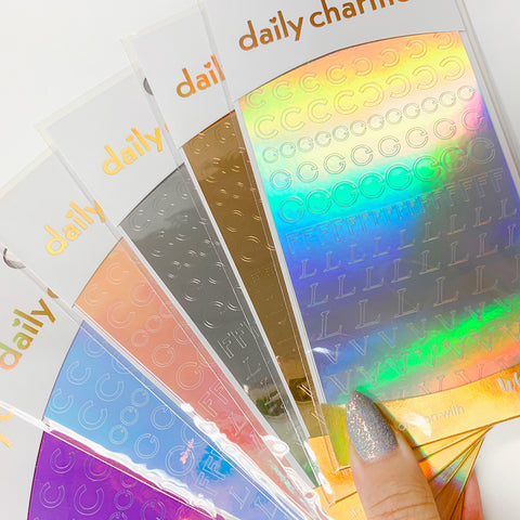 Vinyl Film Sticker / Designer Luxury / Metallic Silver Nail Art Design