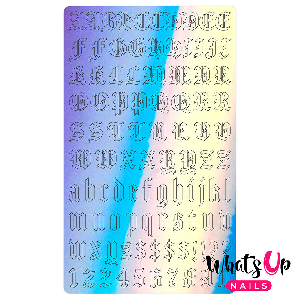 Vinyl Sticker / Blackletter Alphabet / Aurora Blue Vinyl Film Sticker / Blackletter Alphabet / Aurora Blue