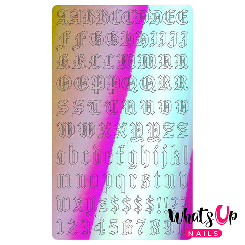 Vinyl Film Sticker / Blackletter Alphabet Old English Font / Aurora Pink