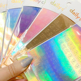 Vinyl Film Sticker / Blackletter Alphabet Old English Font / Holographic Silver