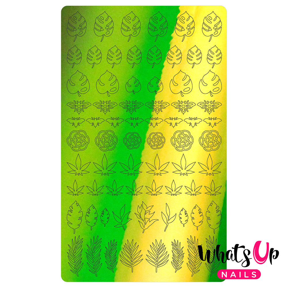 Vinyl Sticker / Botanical Garden / Chameleon Lime Vinyl Film Sticker / Botanical Garden Weed Leaf / Chameleon Lime