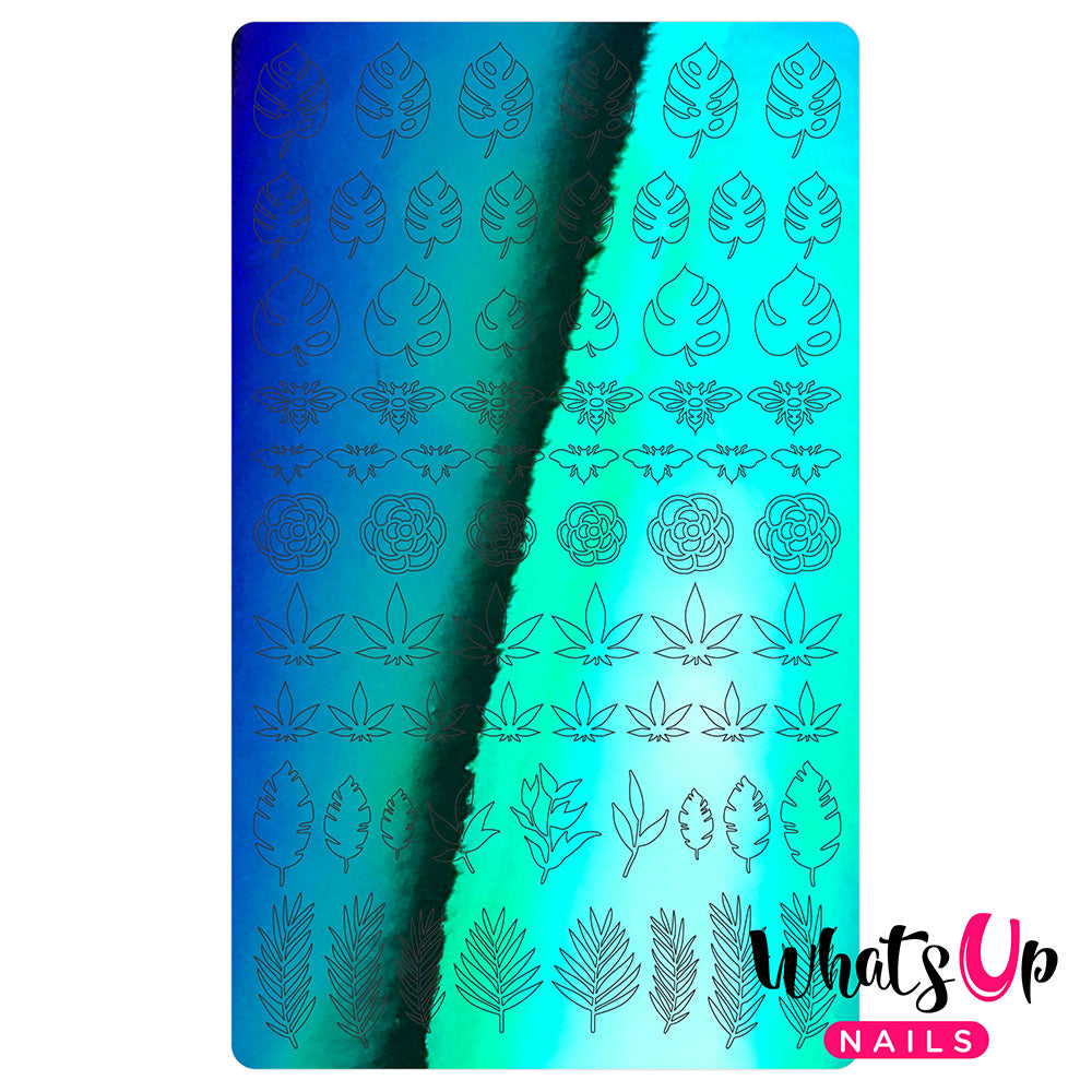 Vinyl Sticker / Botanical Garden / Chameleon Green Vinyl Film Sticker / Botanical Garden Weed Leaf / Chameleon Green