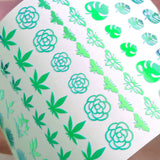 Vinyl Film Sticker / Botanical Garden Weed Leaf / Chameleon Green