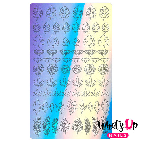 Vinyl Film Sticker / Botanical Garden Weed Leaf Monstera / Aurora Blue