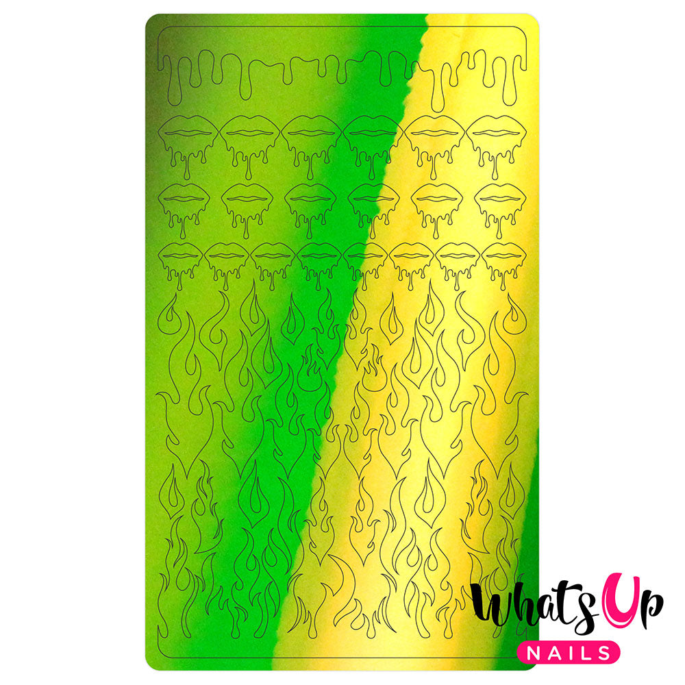 Vinyl Sticker / Dripping Flames / Chameleon Lime Vinyl Film Sticker / Dripping Flames Hot Girl Nails / Chameleon Lime
