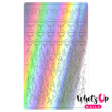 Vinyl Film Sticker / Dripping Flames Hot Girl Drip Nails / Holo Silver