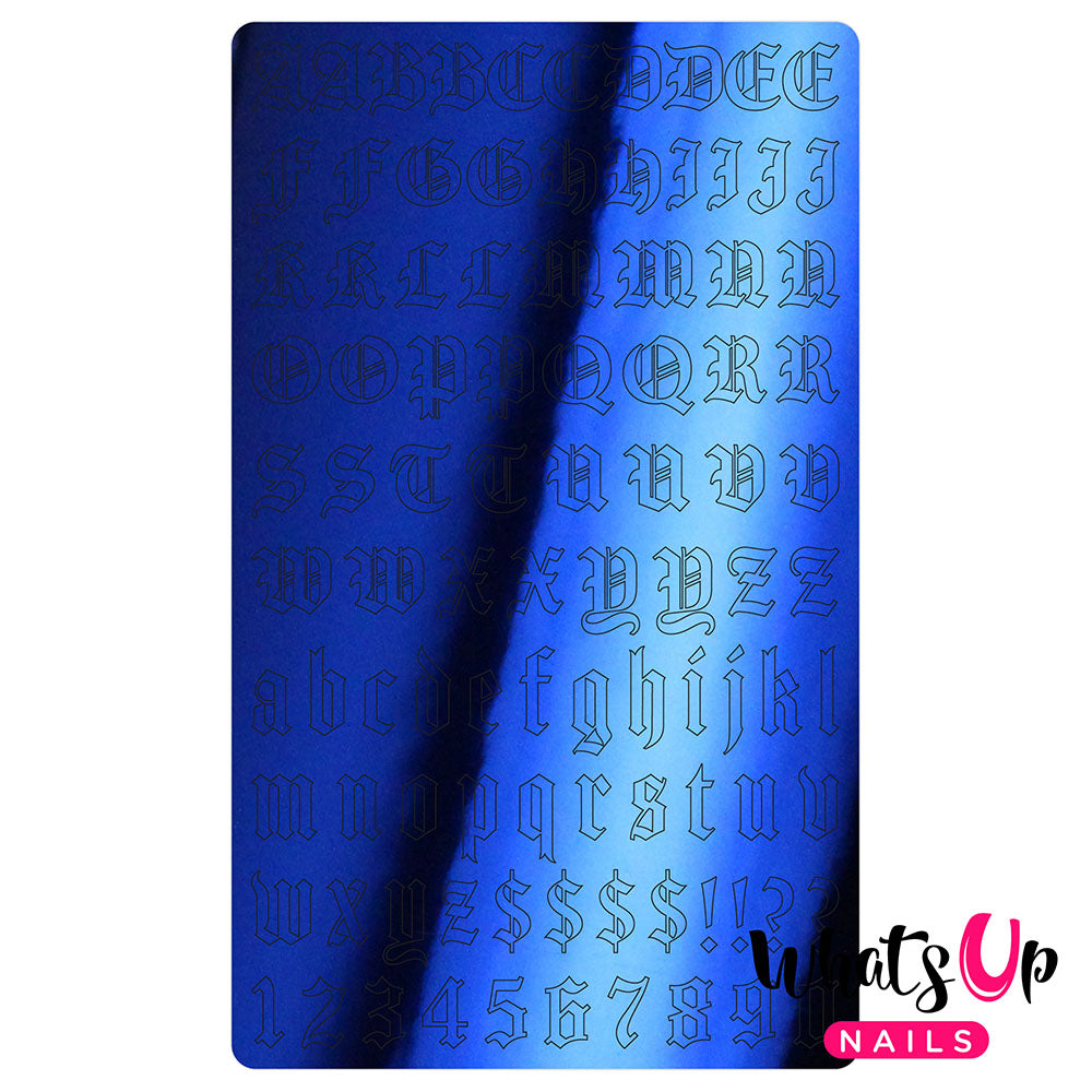 Vinyl Sticker / Blackletter Alphabet / Metallic Sapphire Vinyl Film Sticker / Blackletter Alphabet Old English Font / Metallic Blue Sapphire