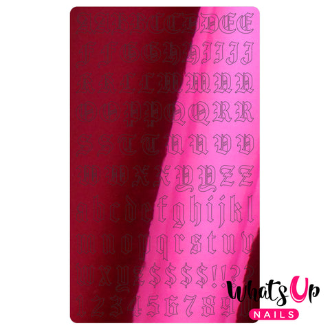 Vinyl Film Sticker / Blackletter Alphabet Old English Font / Fuchsia