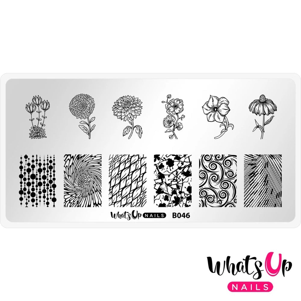 Whats Up Nails Stamping Plate / Petal to the Metal Whats Up Nails Stamping Plate / Petal to the Metal Floral Print