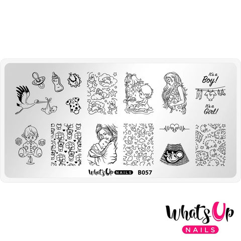 Whats Up Nails Stamping Plate / The Gift of Life Baby Shower Nails