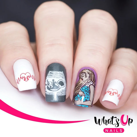 Whats Up Nails Stamping Plate / The Gift of Life Baby Shower Nails