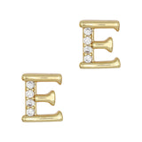 Alphabet E / Zircon Charm / Gold