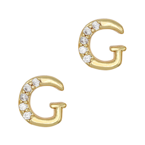 Alphabet G / Zircon Charm / Gold