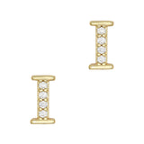 Alphabet I / Zircon Charm / Gold