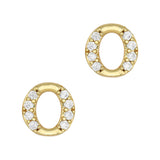 Alphabet O / Zircon Charm / Gold