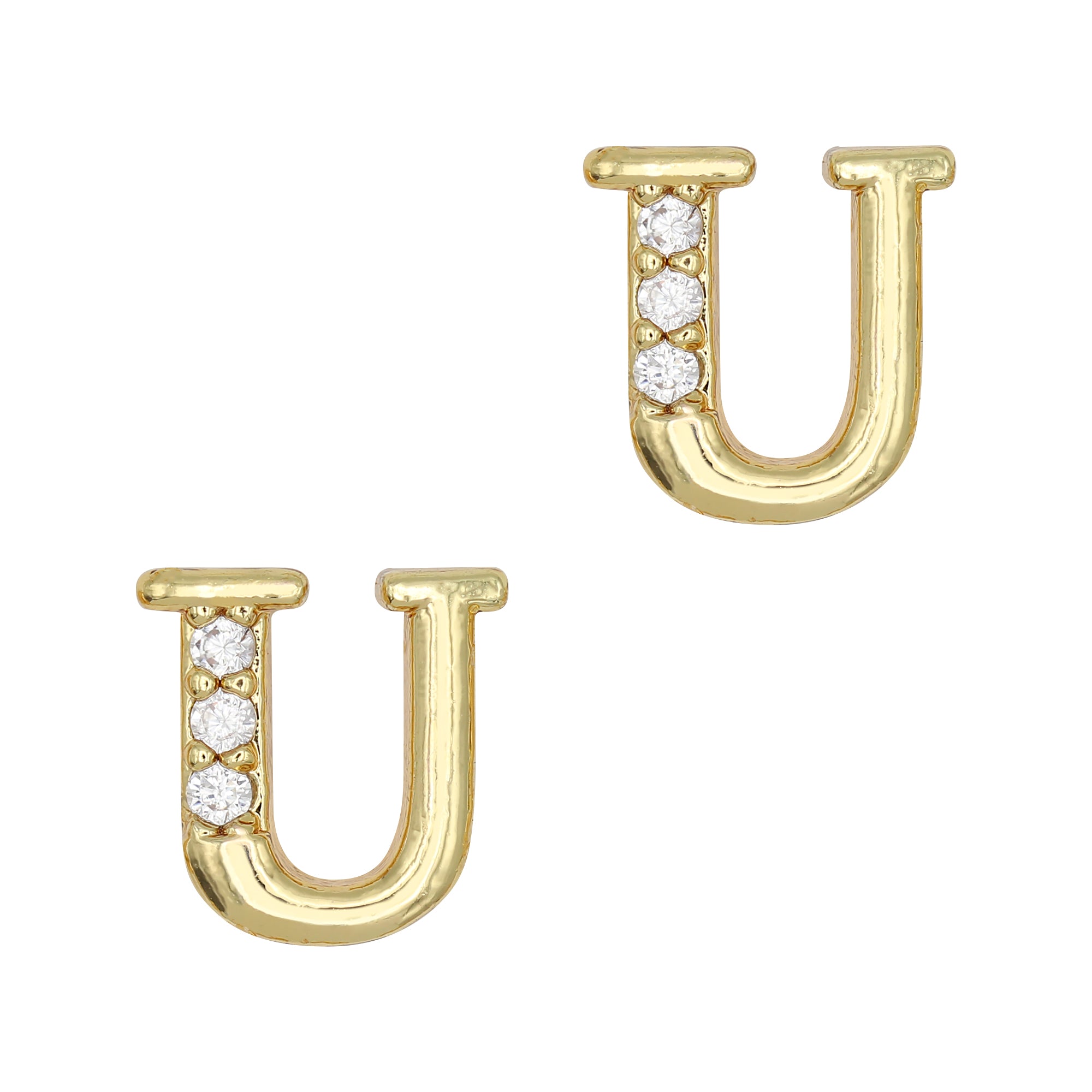 Alphabet U / Zircon Charm / Gold Alphabet U / Zircon Charm / Gold