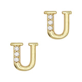 Alphabet U / Zircon Charm / Gold