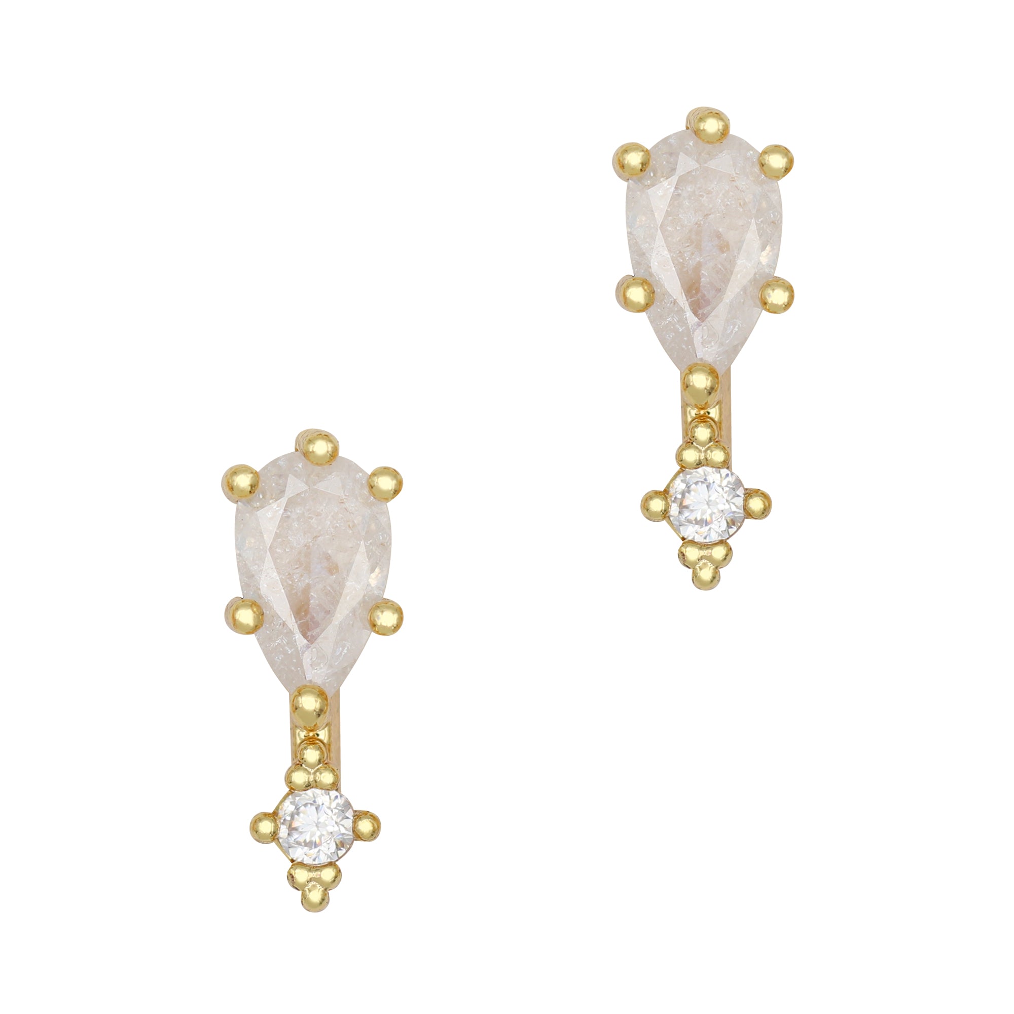 Dainty Tear Drop / Zircon Charm / White Dainty Tear Drop / Zircon Charm / White