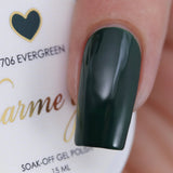 Charme Gel Polish / 706 Evergreen Dark Rich Green Winter Nail Polish