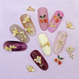 Daily Charme Nail Art Charms Ornate Cross / Zircon Charm / Gold