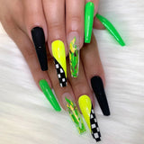 Vinyl Sticker / Dripping Flames / Chameleon Lime