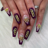 Oversized Chain Mix / Gold Punk Rock Nail Art
