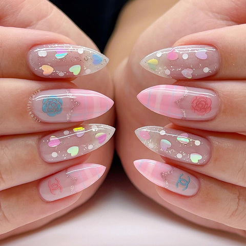 Lovely Heart Glitter Mix / Pastel Rainbow