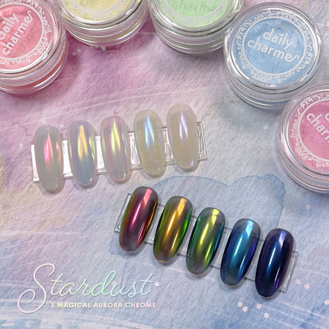Daily Charme Stardust Chrome Powder Set / 5 Iridescent Shifting Colors
