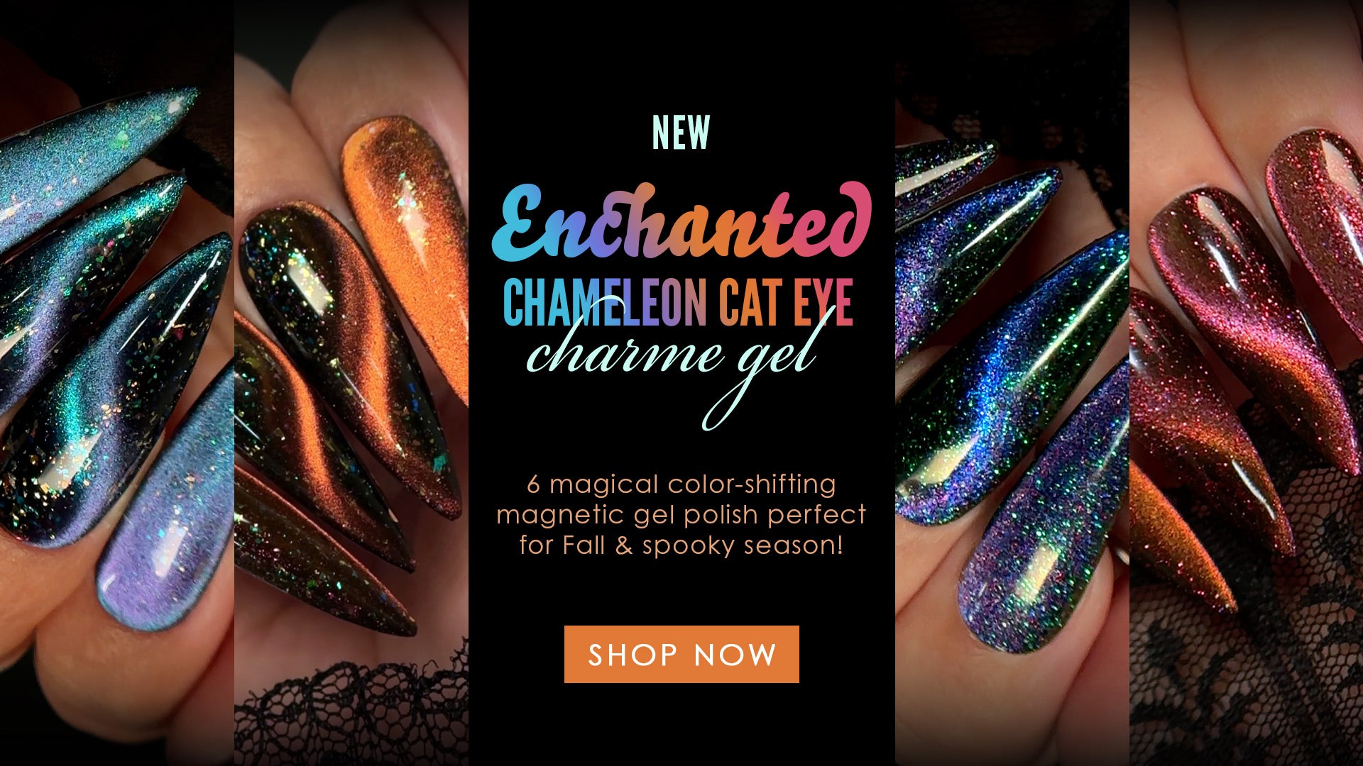 Enchanted Chameleon Cat Eye Magnetic Charme Gel Halloween Fall 2024 Trendy