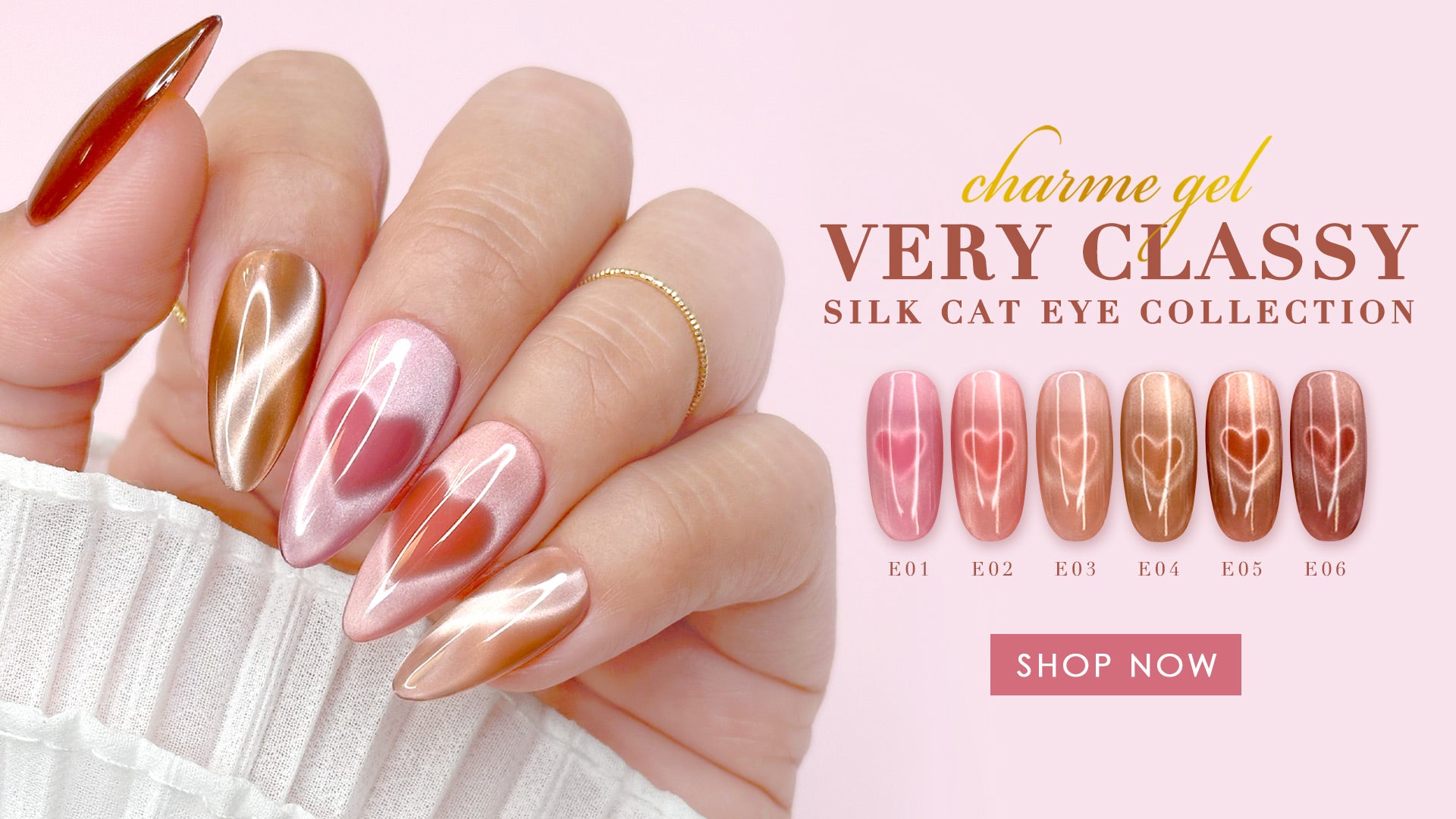 Very Classy Charme Gel Silk Cat Eye Magnetic Beige Pink Neutrals