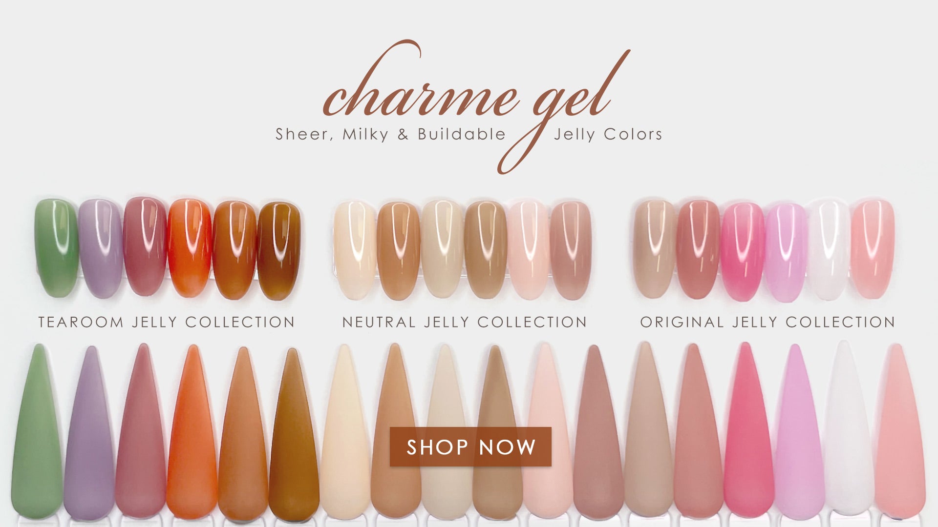 Charme Gel Polish Jelly Beige White Colors