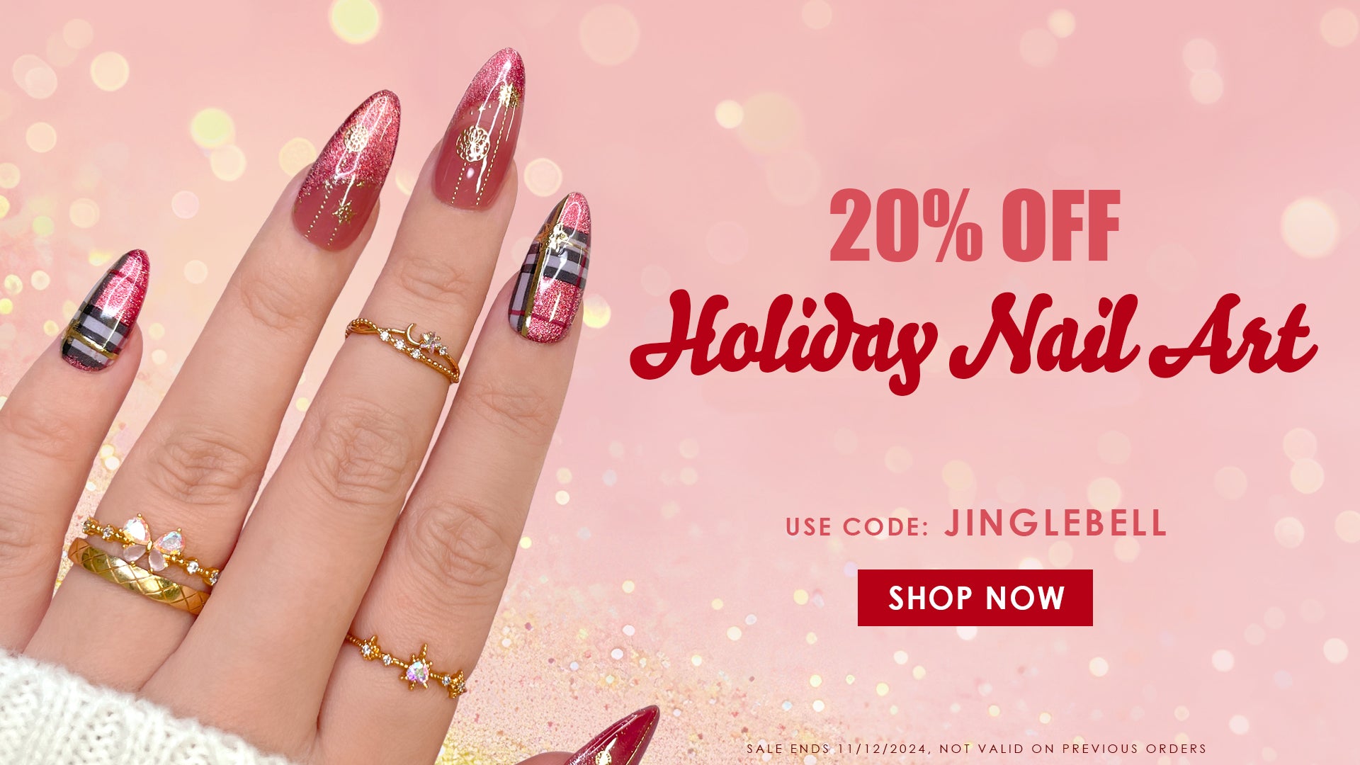 20% Off Holiday Nail Art - Gel, Chrome, Charms, Stickers & more